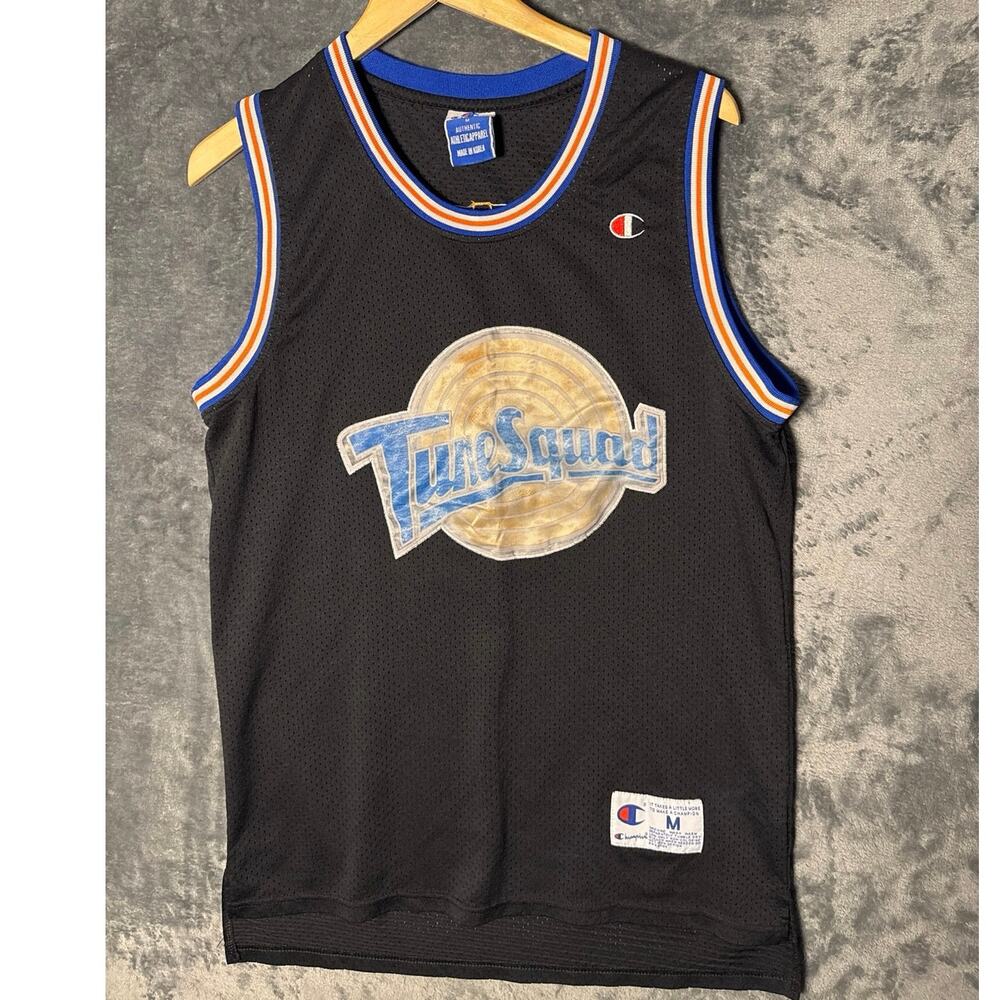 Vtg 90s Champion Space Jam Tune Squad Jersey TAZ Black Medium Tazmanian Devil